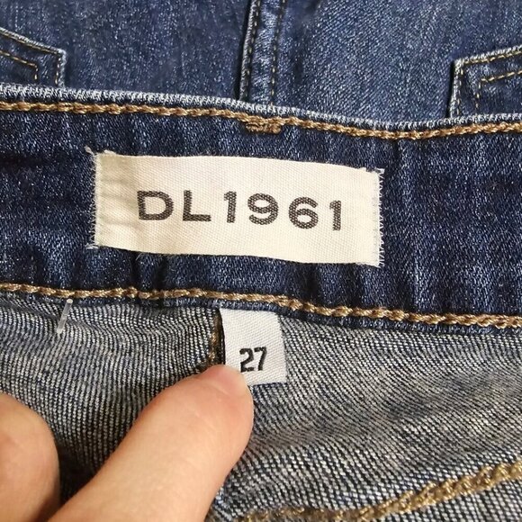 DL1961 Mara Instasculpt Straight Leg Raw Hem Ankle Jeans in Ravine Sz 27 - Picture 6 of 10